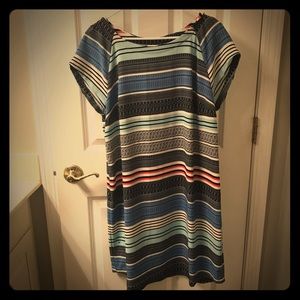 Merona Red & Blue Striped Shift Dress